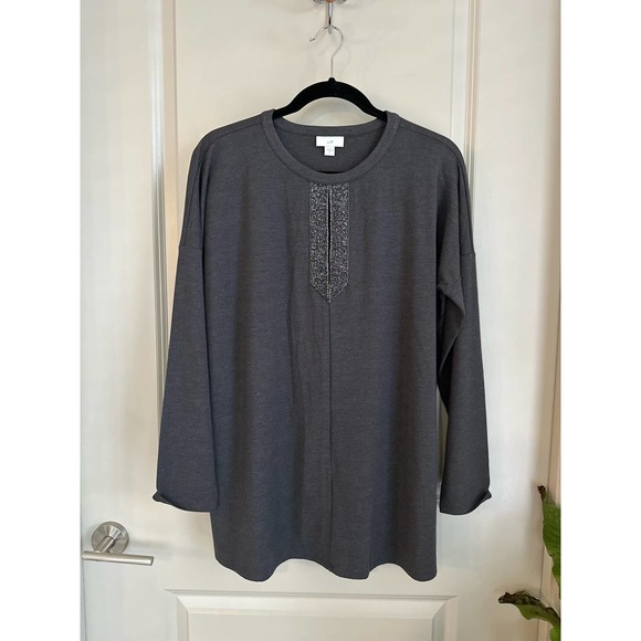 J. Jill Gray Metallic Tunic Top Sz. Small - Picture 1 of 10